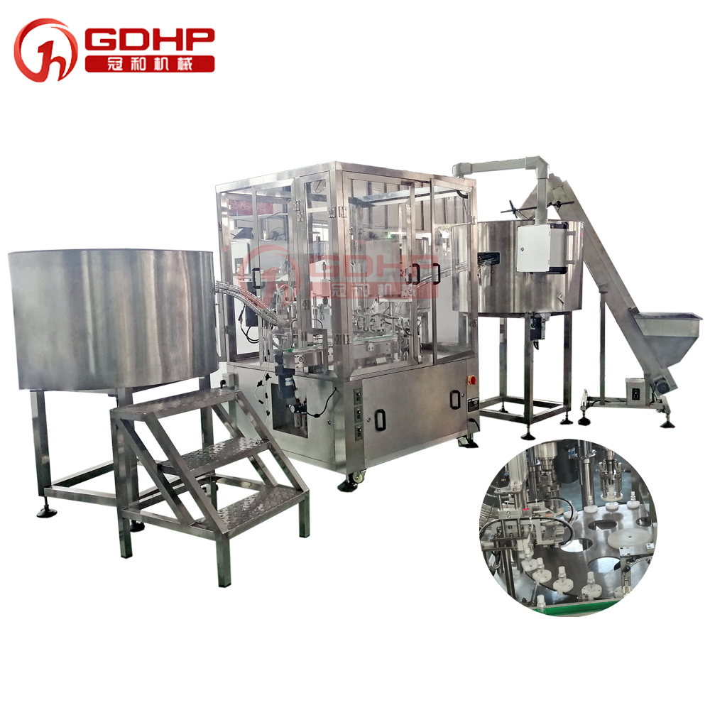 全自動(dòng)雙工位精華液灌裝旋蓋一體機(jī)